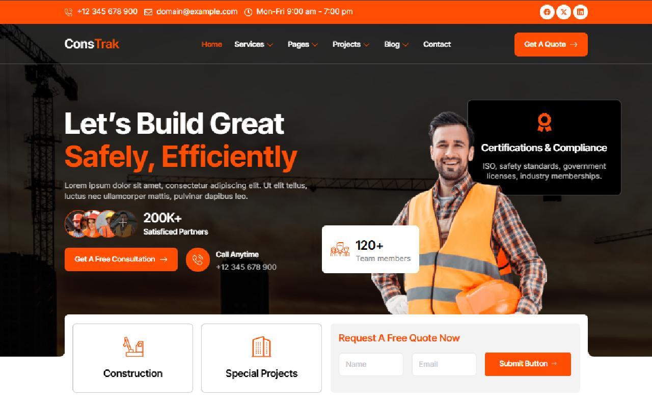 Constrak - Construction & Building Elementor Template Kit