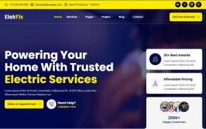 Elekfix - Electrician & Electrical Services Elementor Template Kit