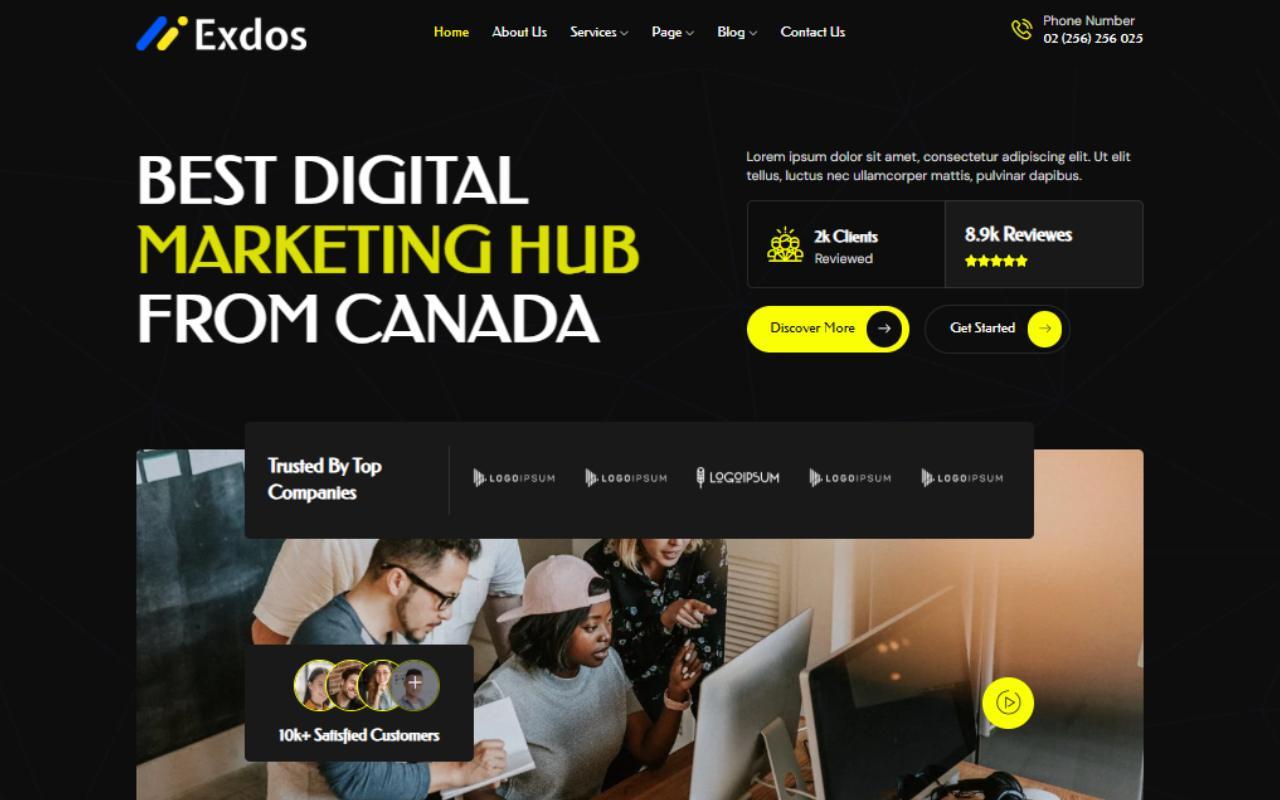 Exdos - Digital Agency Elementor Template Kit
