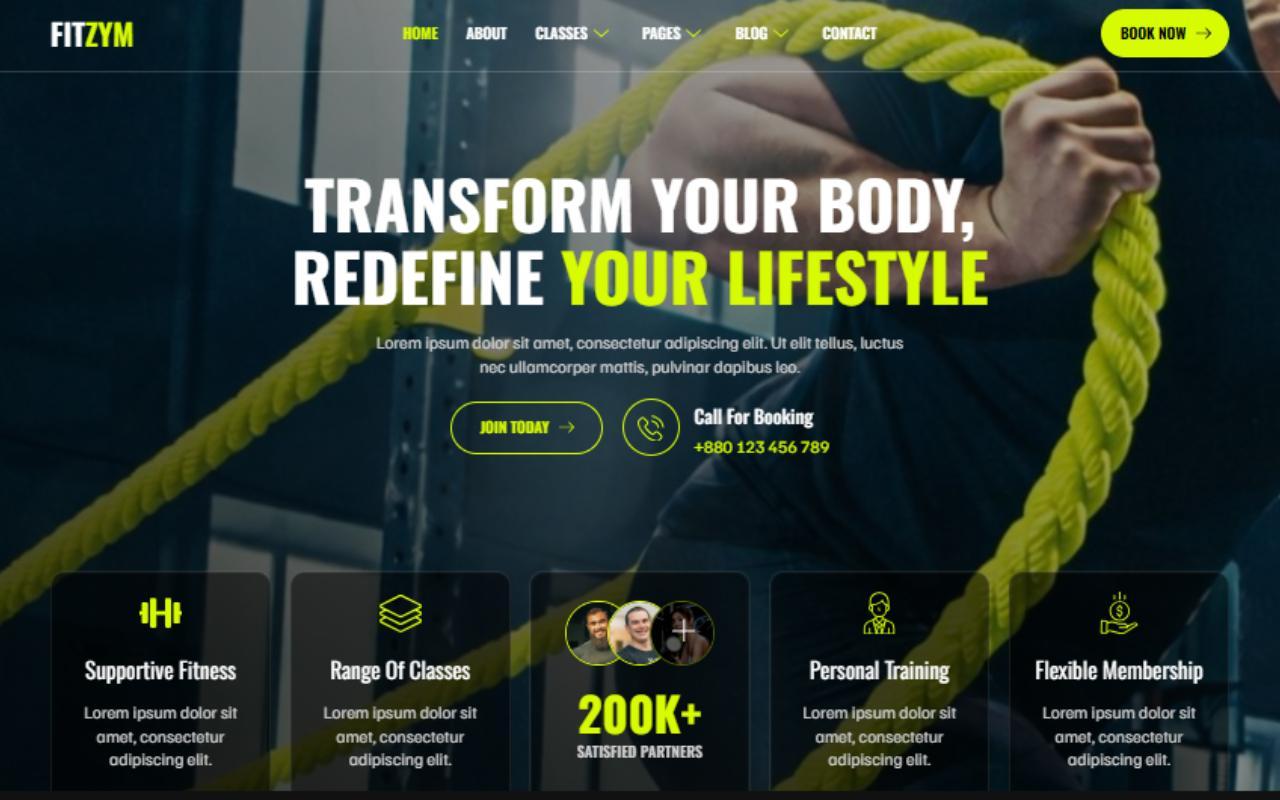 Fitzym - Gym & Fitness Center Elementor Template Kit