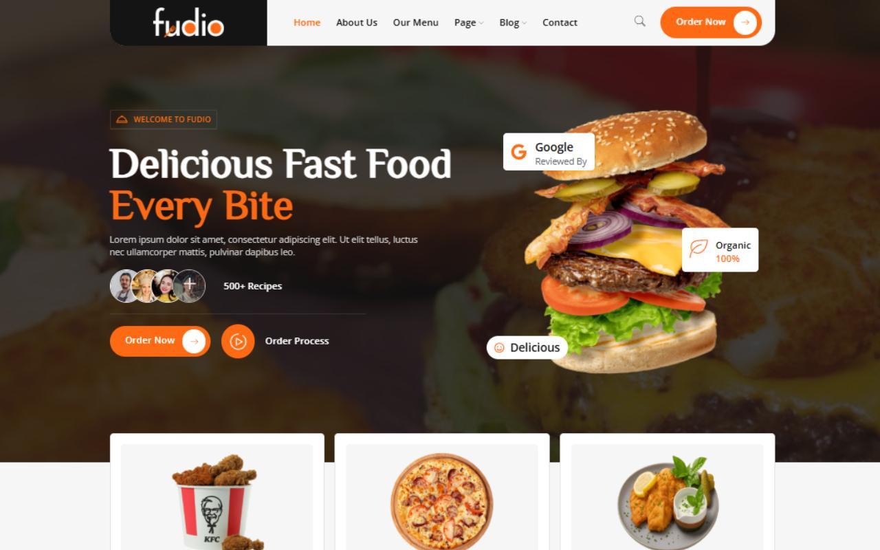 Fudio - Food & Restaurant Elementor Template Kit