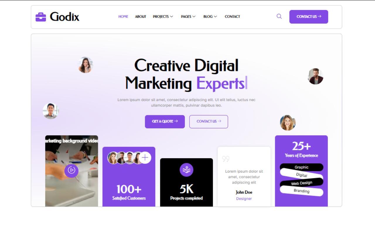 Godix - Digital Agency Elementor Template Kit