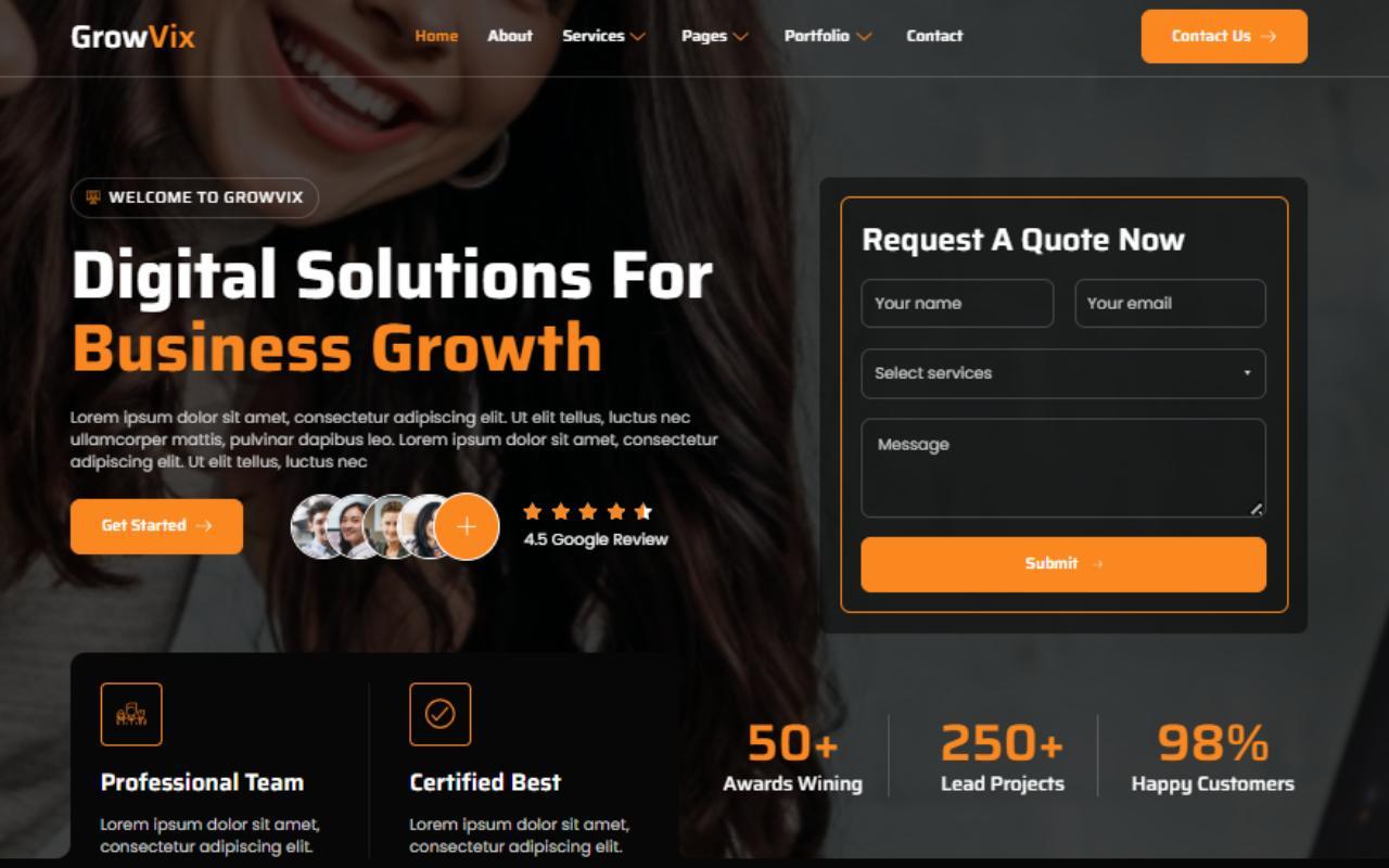 Growvix - Digital Marketing Agency Elementor Template Kit