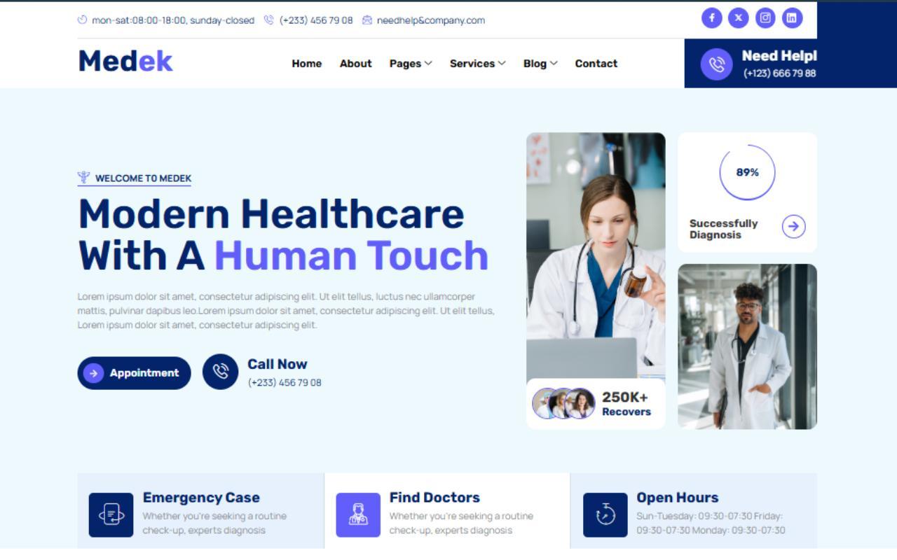 Medek - Health & Medical Elementor Template Kit