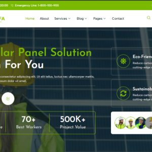 SolarAlfa - Solar & Renewable Energy Elementor Template Kit