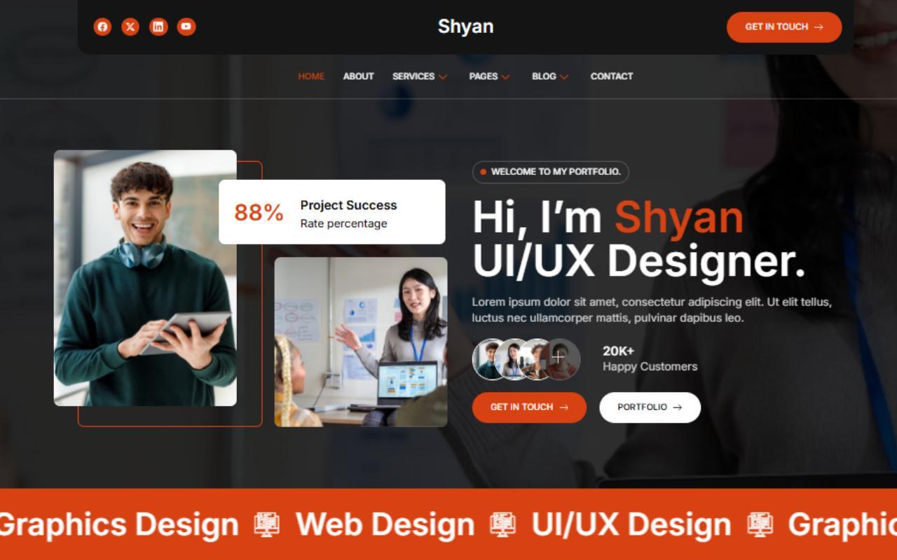 Shyan - Personal Portfolio Elementor Template Kit