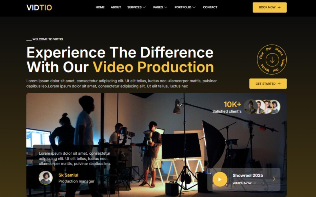 Vidtio - Video Production Elementor Template Kit